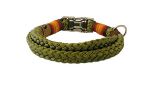 Hundehalsband Seil oliv