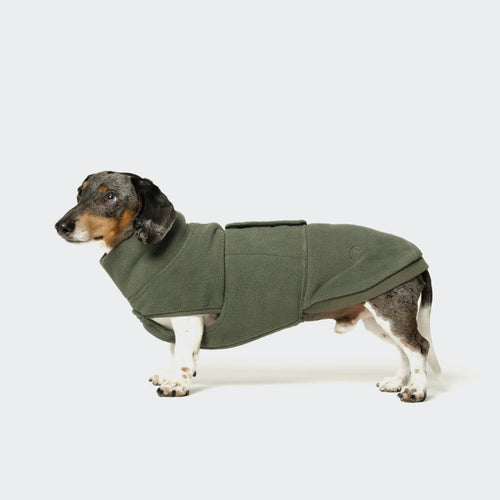 Cloud7 Hundepullover Dackel Fleece Derby Khaki