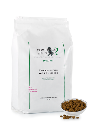 Premium Trockenfutter Welpe – Junior 4 kg, 8 kg, 12 kg